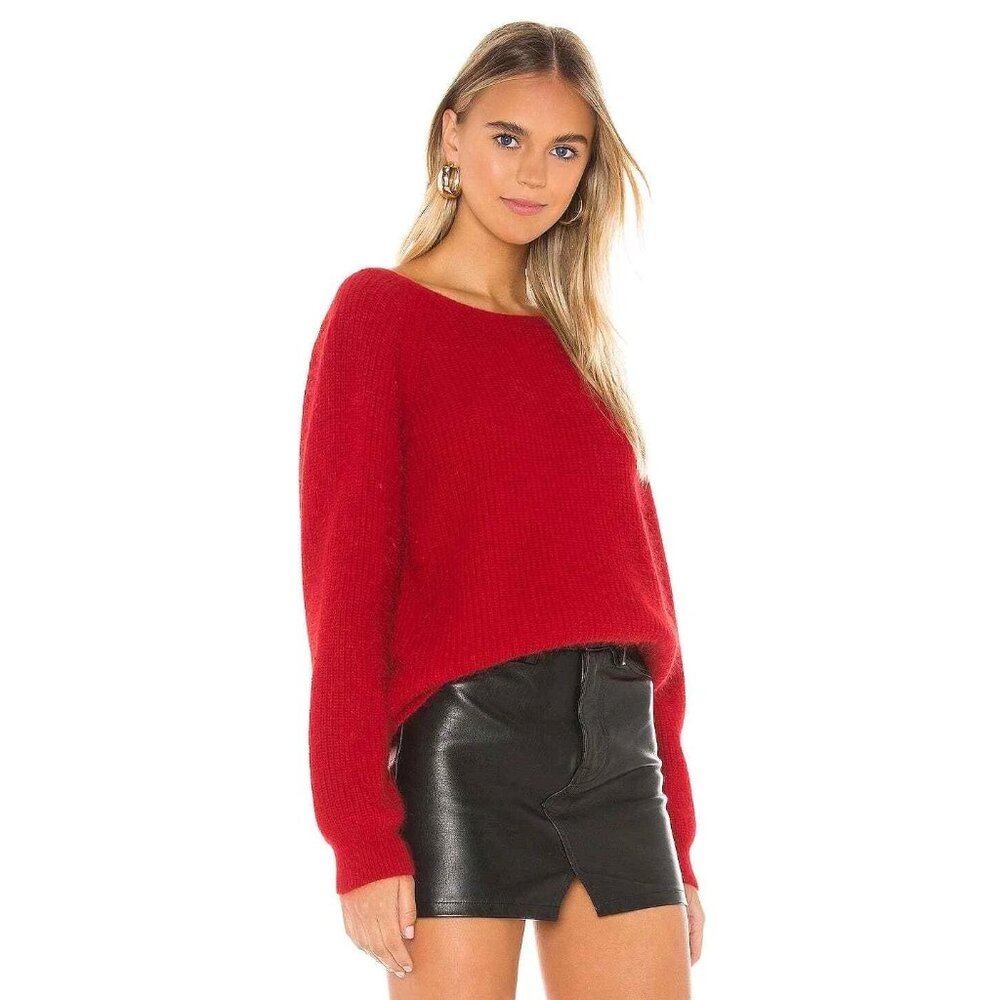 Red deep-V sweater, XS